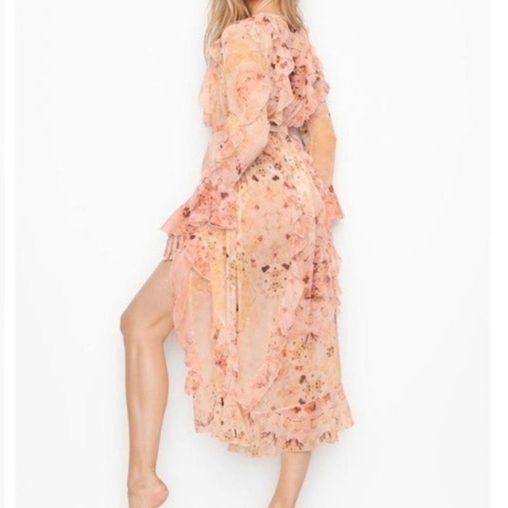 Victoria Secret Ruffle Floral Long Robe Duster M/L